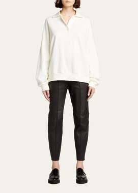 SPRWMN High-Waist Leather Joggers Black
